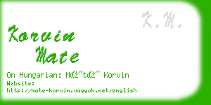 korvin mate business card